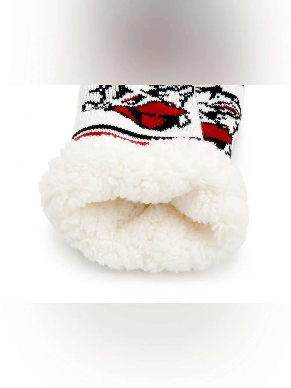 Georgia Bulldogs Plush Lined Crew Socks in White & Red